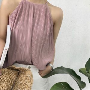 Halter Neck Flowy Textured Lavender Camisole